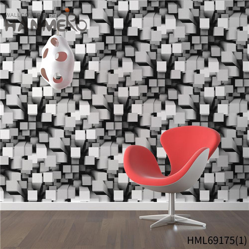 HANMERO PVC Standard 0.53M Flocking Classic Restaurants Geometric wallpaper for a bedroom
