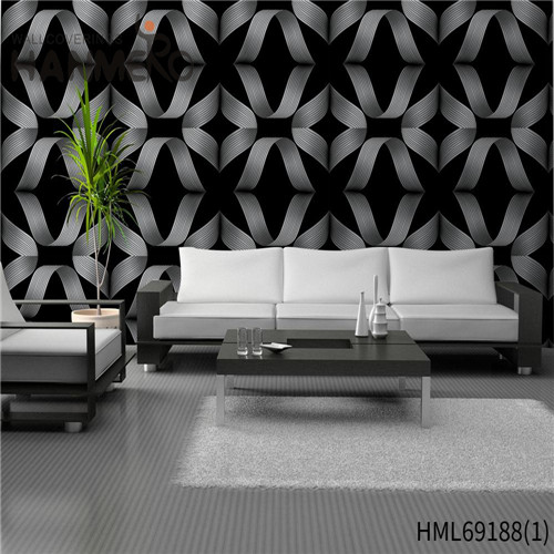 HANMERO Restaurants Standard Geometric Flocking Classic PVC 0.53M interior decor wallpaper