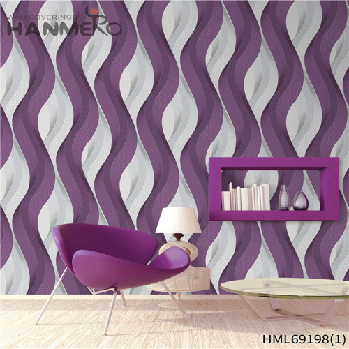 HANMERO Classic Standard Geometric Flocking PVC Restaurants 0.53M home wallpaper ideas