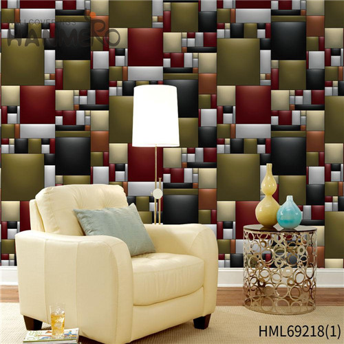 HANMERO PVC Standard Flocking Geometric Classic Restaurants 0.53M simple wallpaper designs for walls