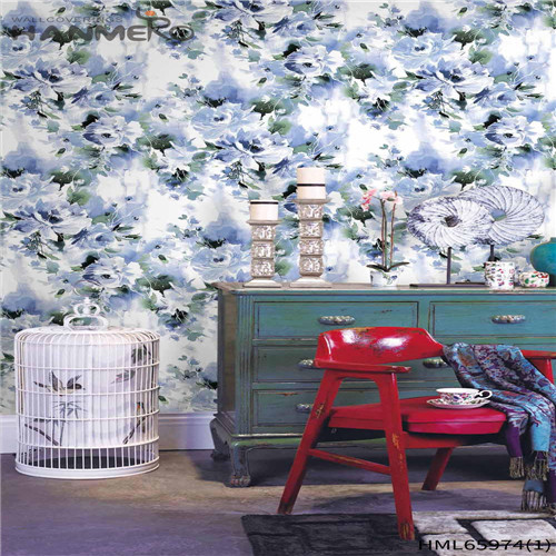 HANMERO Non-woven Fancy Floral Bronzing Pastoral Living Room where to buy temporary wallpaper 0.53M