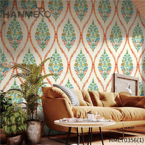 HANMERO PVC Wholesale Flowers Deep Embossed 0.53*10M House Pastoral wallpaper cover