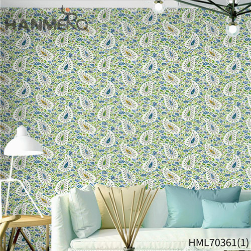 HANMERO House Wholesale Flowers Deep Embossed Pastoral PVC 0.53*10M images for wallpaper