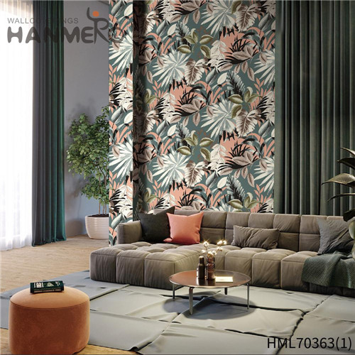HANMERO PVC Wholesale House Deep Embossed Pastoral Flowers 0.53*10M gray wallpaper patterns
