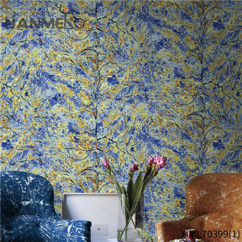 HANMERO Flowers Wholesale PVC Deep Embossed Pastoral House 0.53*10M home wallpaper price