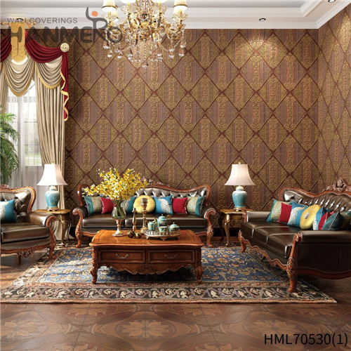 HANMERO Hot Selling PVC Geometric Deep Embossed 0.53*10M beautiful wallpapers Classic House