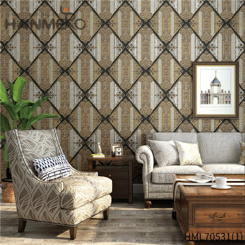 HANMERO Hot Selling PVC Geometric Deep Embossed Classic 0.53*10M wallpaper for shop House