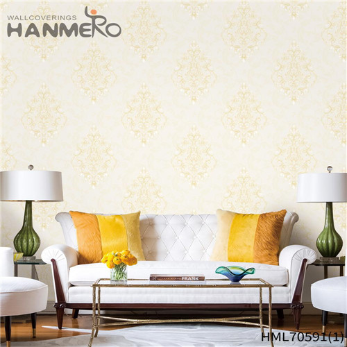 HANMERO PVC 0.53*10M Flowers Deep Embossed European Exhibition Unique flock wallpaper