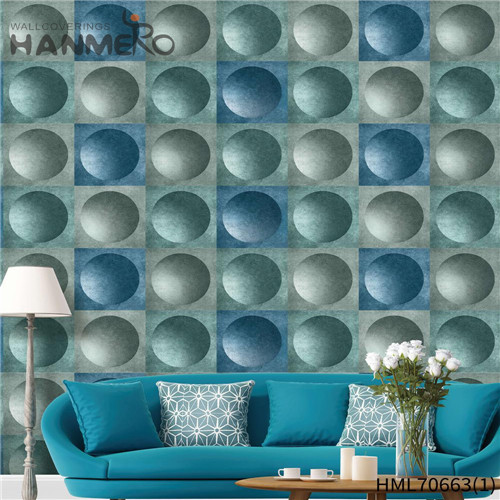 HANMERO PVC Manufacturer Landscape Deep Embossed European House images for wallpaper 1.06*15.6M