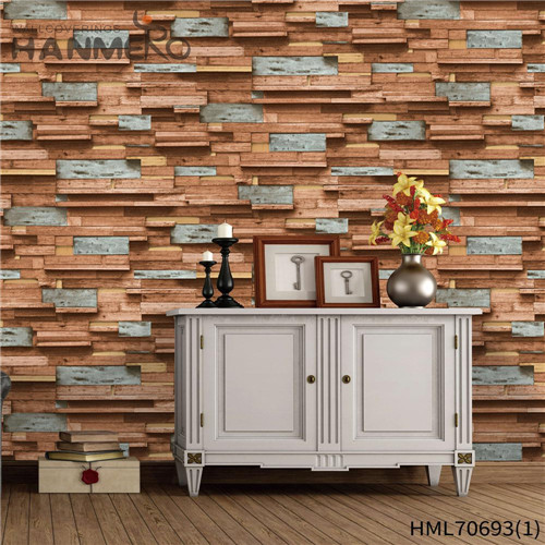 HANMERO PVC Manufacturer Landscape Deep Embossed House European 1.06*15.6M best wallpapers