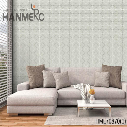 HANMERO PVC Affordable Geometric Flocking Modern local wallpaper shops 0.53*10M Sofa background