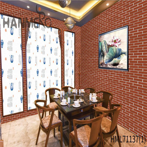 HANMERO PVC Chinese Style Brick Technology Factory Sell Directly Cinemas 0.53M most popular wallpaper for homes