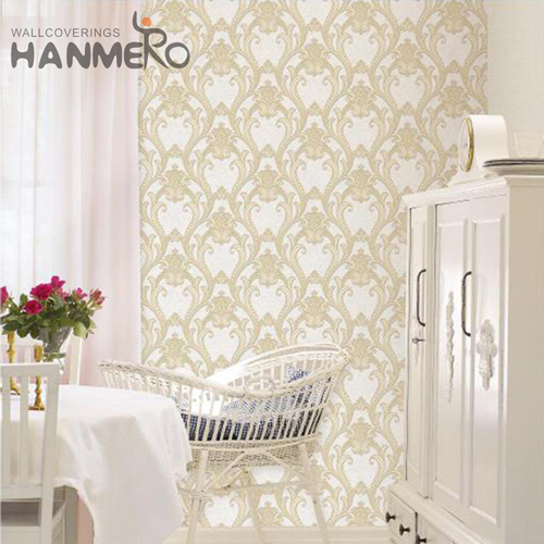 HANMERO PVC Imaginative European Deep Embossed Flowers Cinemas 1.06*15.6M prepasted wallpaper for sale