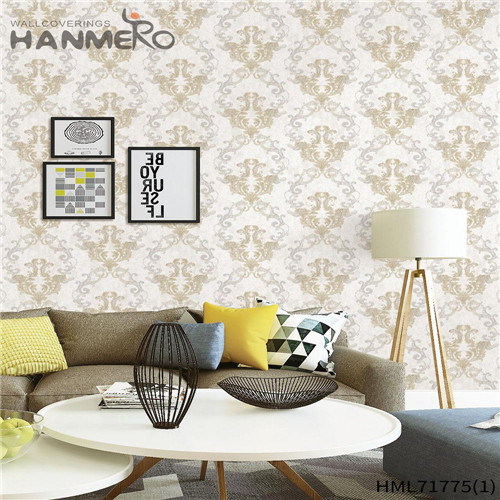 HANMERO PVC Professional Supplier Flowers Bronzing European wallpaper house wall 0.53*10M Bed Room