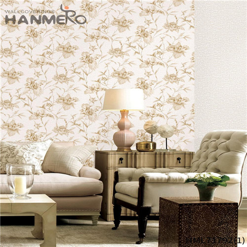 HANMERO PVC 0.53*10M Flowers Bronzing European Bed Room Professional Supplier wallpaper home interior