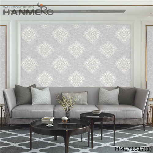 HANMERO purple wallpaper Low price Flowers Flocking Classic Kitchen 0.53*10M PVC