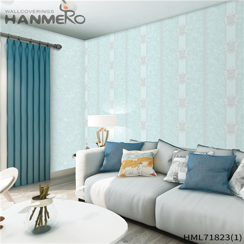 HANMERO PVC wallpaper bedroom Flowers Flocking Classic Kitchen 0.53*10M Low price