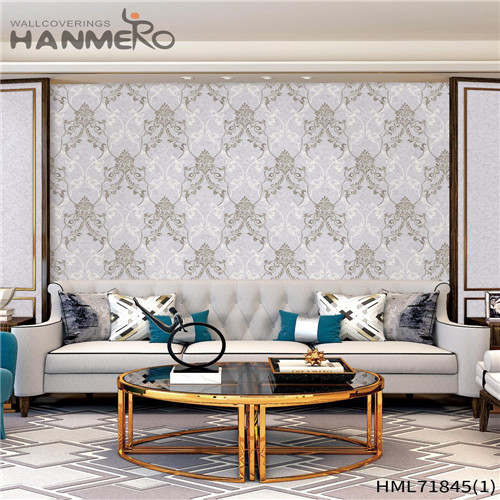 HANMERO PVC Low price Flowers Flocking Classic Kitchen wall wallpaper designs 0.53*10M