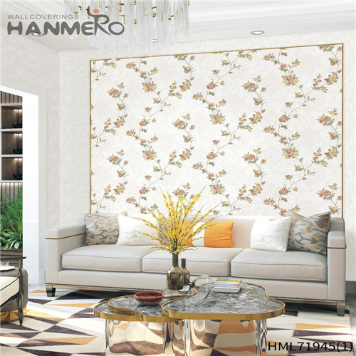 HANMERO PVC 0.53*10M Flowers Deep Embossed Pastoral Theatres Fancy wallpaper for decoration