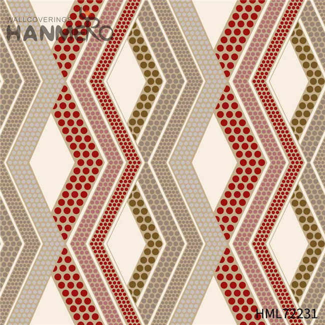 HANMERO PVC Bed Room Geometric Bronzing European Exporter 0.53M country wallpaper