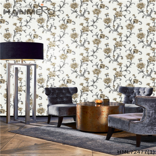 HANMERO PVC Hot Sex Flowers 0.53*10M European Home Wall Deep Embossed wallpaper for decoration