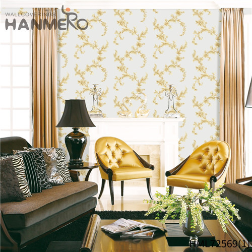 HANMERO PVC Seller Flowers Bronzing 0.53*10M House European high quality wallpaper for home