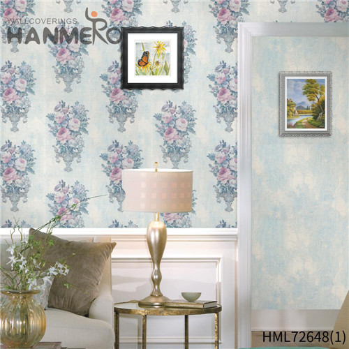 HANMERO 1.06*15.6M Exported Flowers Deep Embossed Pastoral Theatres PVC purchase wallpaper online