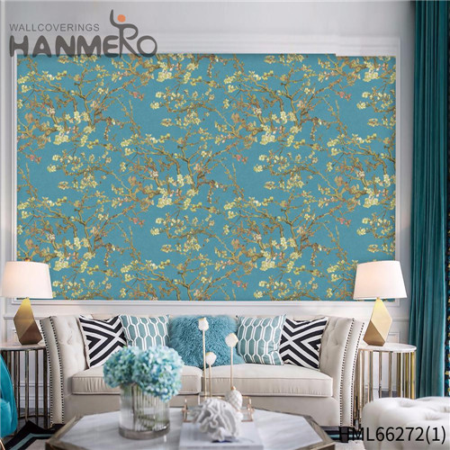 HANMERO PVC Decoration Flowers wallpaper for house walls Pastoral Hallways 0.53*10M Bronzing