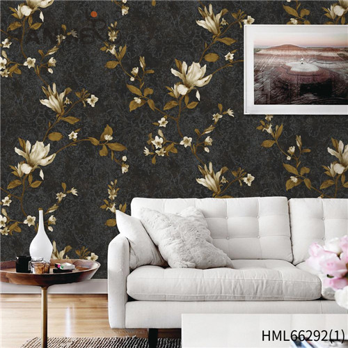 HANMERO Pastoral Decoration Flowers Bronzing PVC Hallways 0.53*10M house wallpaper for sale