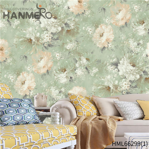 HANMERO PVC Decoration Bronzing Flowers Pastoral Hallways 0.53*10M most popular wallpaper for homes