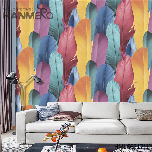 HANMERO Decoration PVC Hallways 0.53*10M latest bedroom wallpaper designs Flowers Bronzing Pastoral
