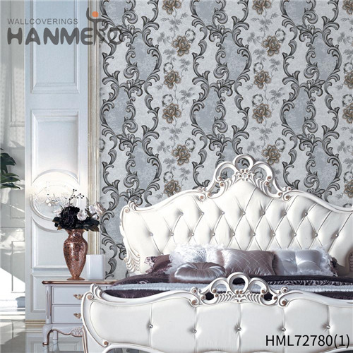 HANMERO PVC Manufacturer Flowers Deep Embossed European 1.06*15.6M Sofa background wallpaper designs bedroom