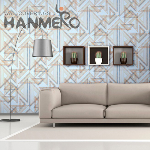 HANMERO PVC Exporter Geometric Flocking latest bedroom wallpaper designs Children Room 1.06*15.6M Modern