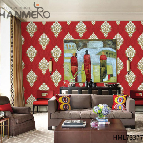 HANMERO PVC Hot Selling Geometric decorating wallpaper European Study Room 0.53M Deep Embossed