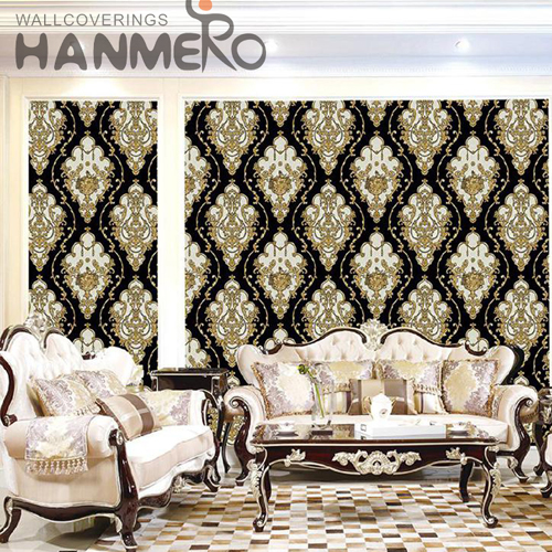 HANMERO PVC Hot Selling 0.53M Deep Embossed European Study Room Geometric wallpaper for the wall