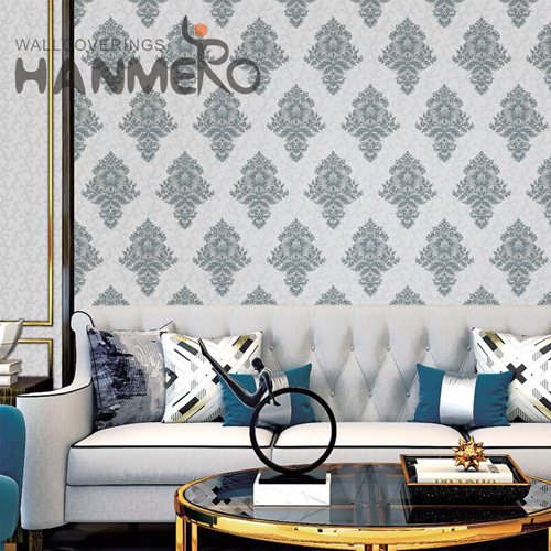 HANMERO PVC Low price Landscape Flocking Pastoral House 1.06*15.6M wallpaper pattern