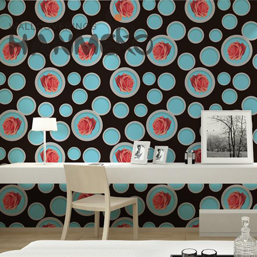 HANMERO unique wallpaper Cheap Geometric Technology Modern Study Room 0.53M PVC