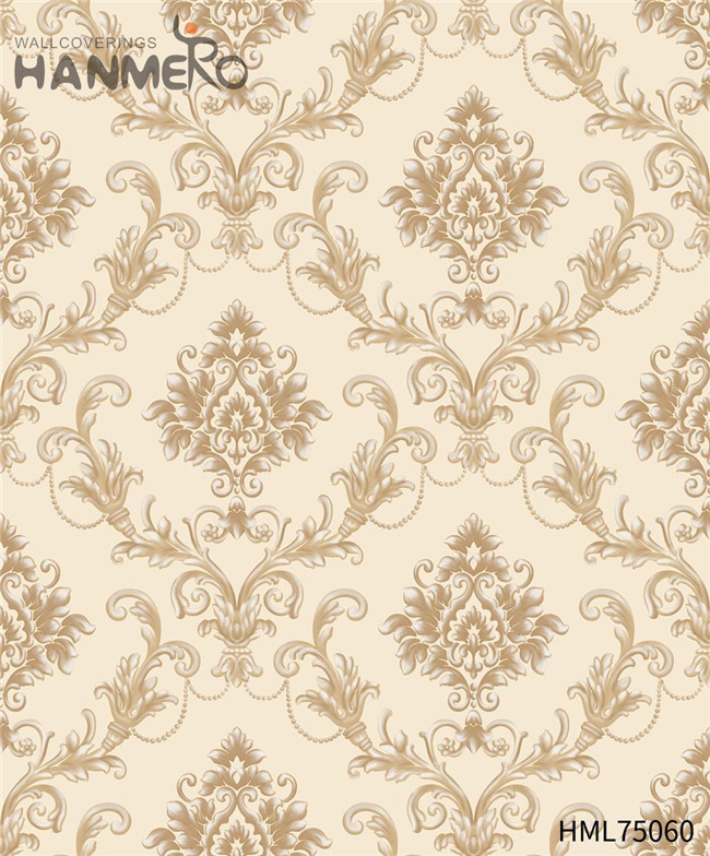 HANMERO PVC Unique pink wallpaper Flocking European Hallways 1.06*15.6M Flowers