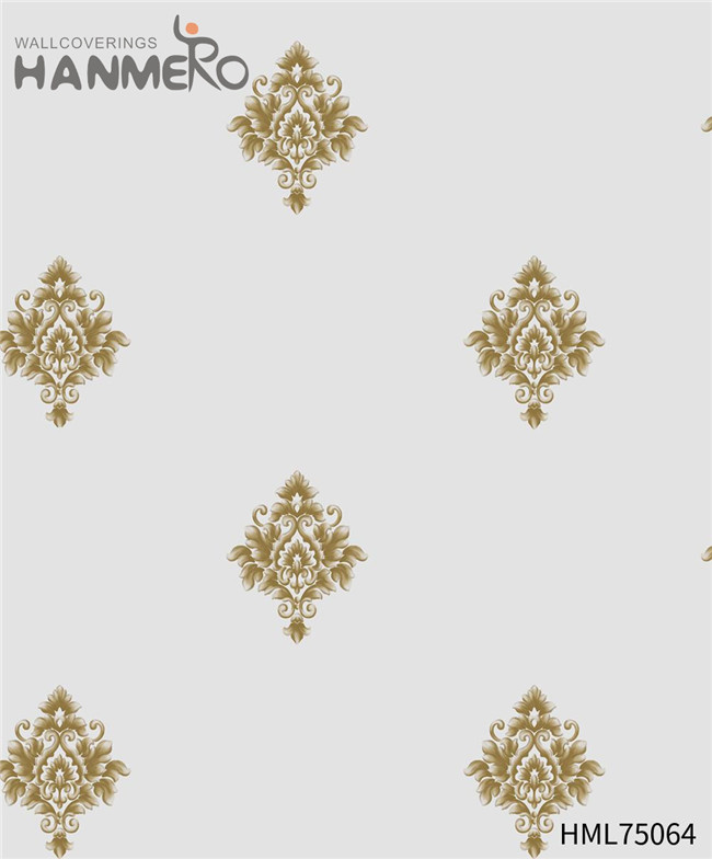 HANMERO PVC Unique Flowers Flocking European Hallways wallpaper for home decor 1.06*15.6M