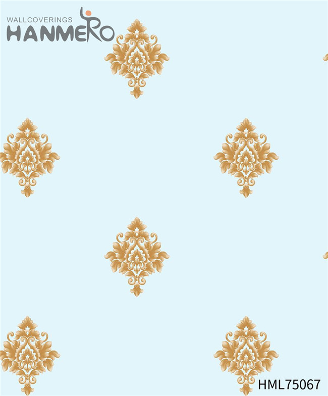 HANMERO PVC Unique 1.06*15.6M Flocking European Hallways Flowers wallpaper interior