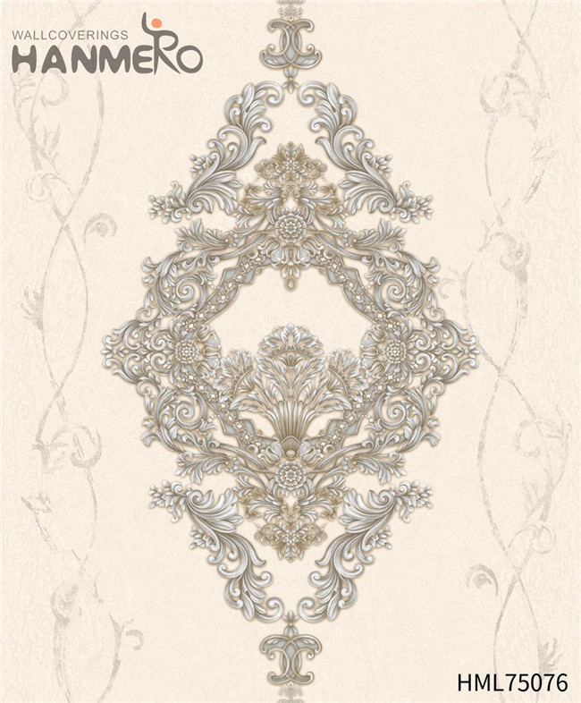 HANMERO European Unique Flowers Flocking PVC Hallways 1.06*15.6M removable wallpaper