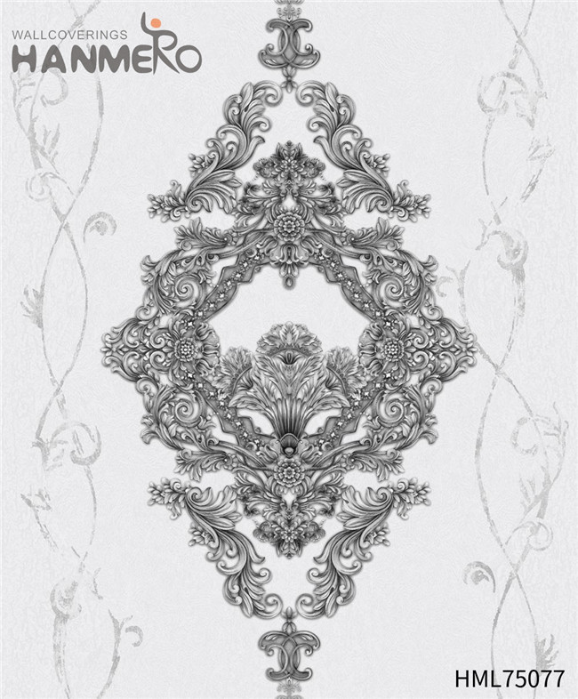 HANMERO PVC European Flowers Flocking Unique Hallways 1.06*15.6M places to buy wallpaper