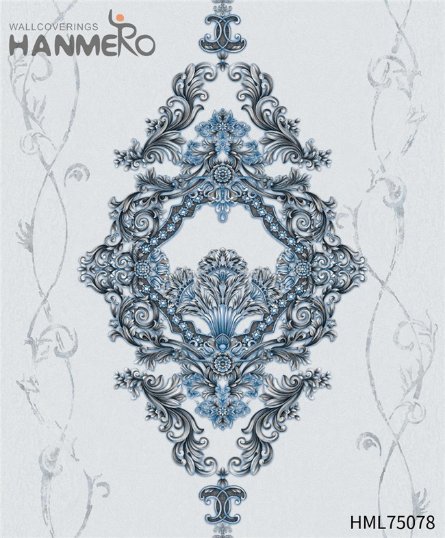 HANMERO PVC Unique European Flocking Flowers Hallways 1.06*15.6M home wallpaper decor