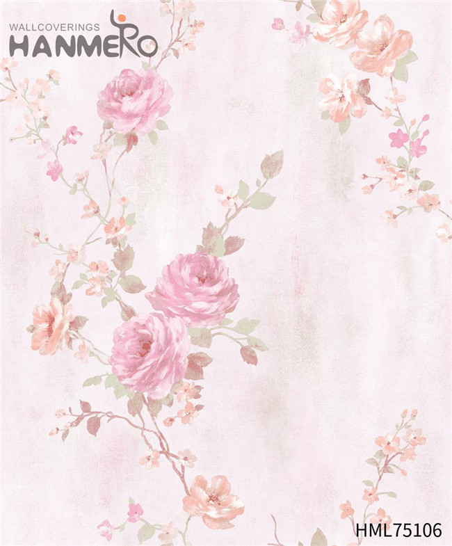 HANMERO design wallpaper online Unique Flowers Flocking European Hallways 1.06*15.6M PVC