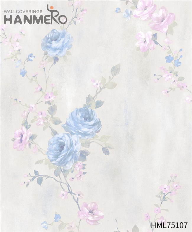 HANMERO cool wallpapers for walls Unique Flowers Flocking European Hallways 1.06*15.6M PVC