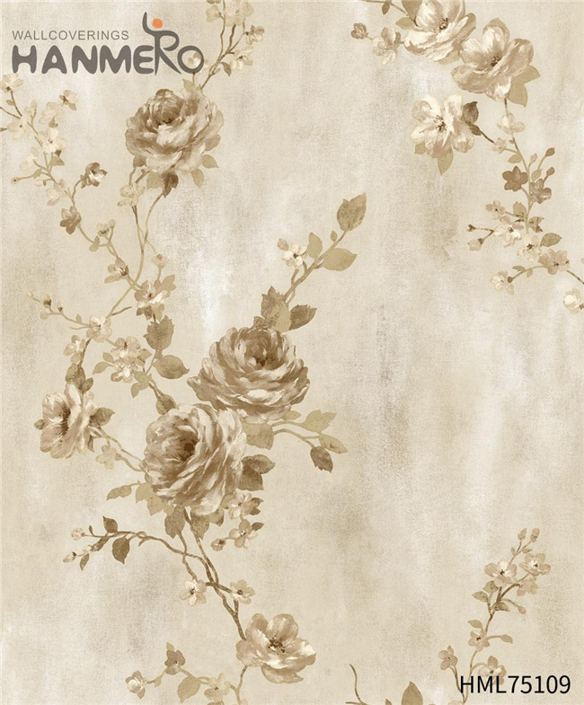 HANMERO wall paper store Unique Flowers Flocking European Hallways 1.06*15.6M PVC