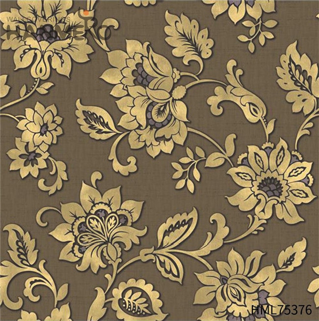 HANMERO PVC Gold Foil Unique Flowers Deep Embossed European 0.53*10M Children Room wallpaper for bathrooms