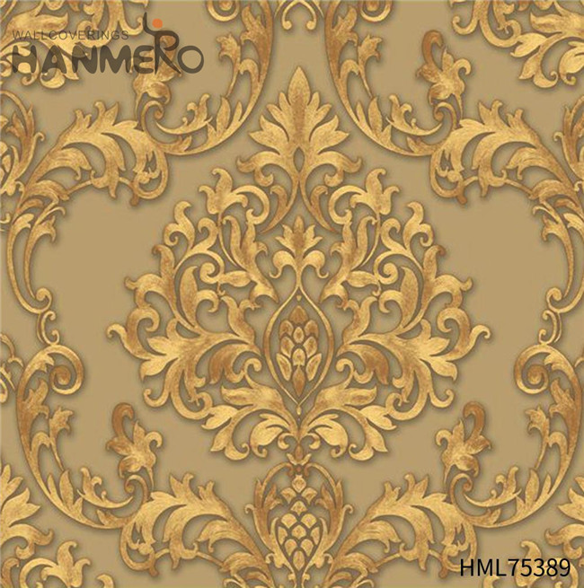 HANMERO Flowers Unique PVC Gold Foil Deep Embossed European Children Room 0.53*10M cheap wallpaper shops