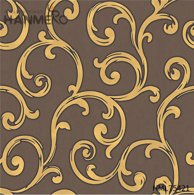 HANMERO paper wall covering Unique Flowers Deep Embossed European Children Room 0.53*10M PVC Gold Foil