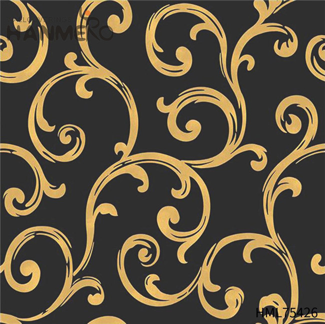 HANMERO wallpapers room walls Unique Flowers Deep Embossed European Children Room 0.53*10M PVC Gold Foil